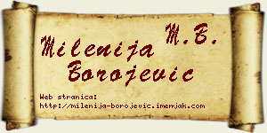 Milenija Borojević vizit kartica
